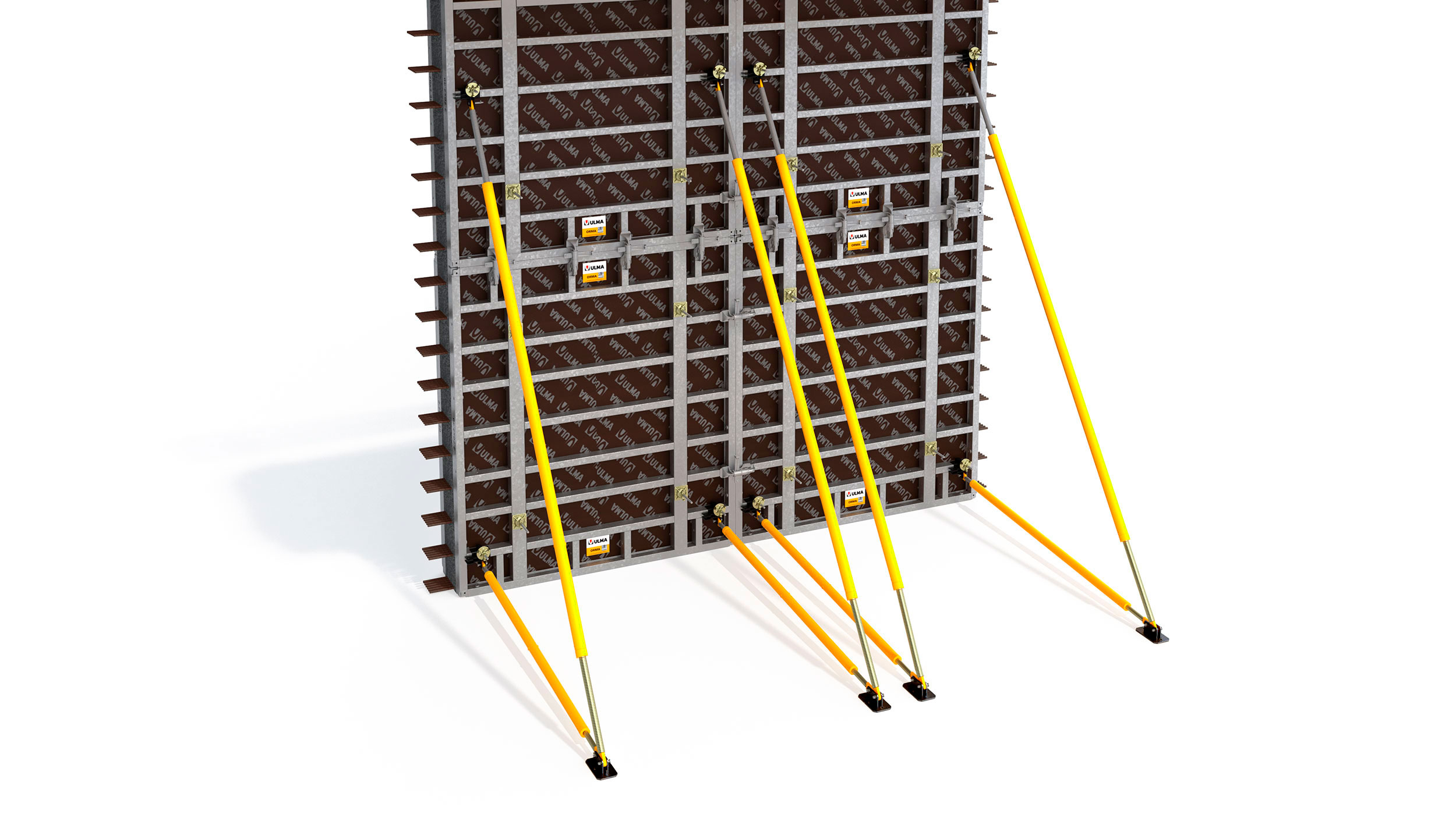 Una extensa variedad de estabilizadores para la alineación y soporte de los conjuntos de paneles.