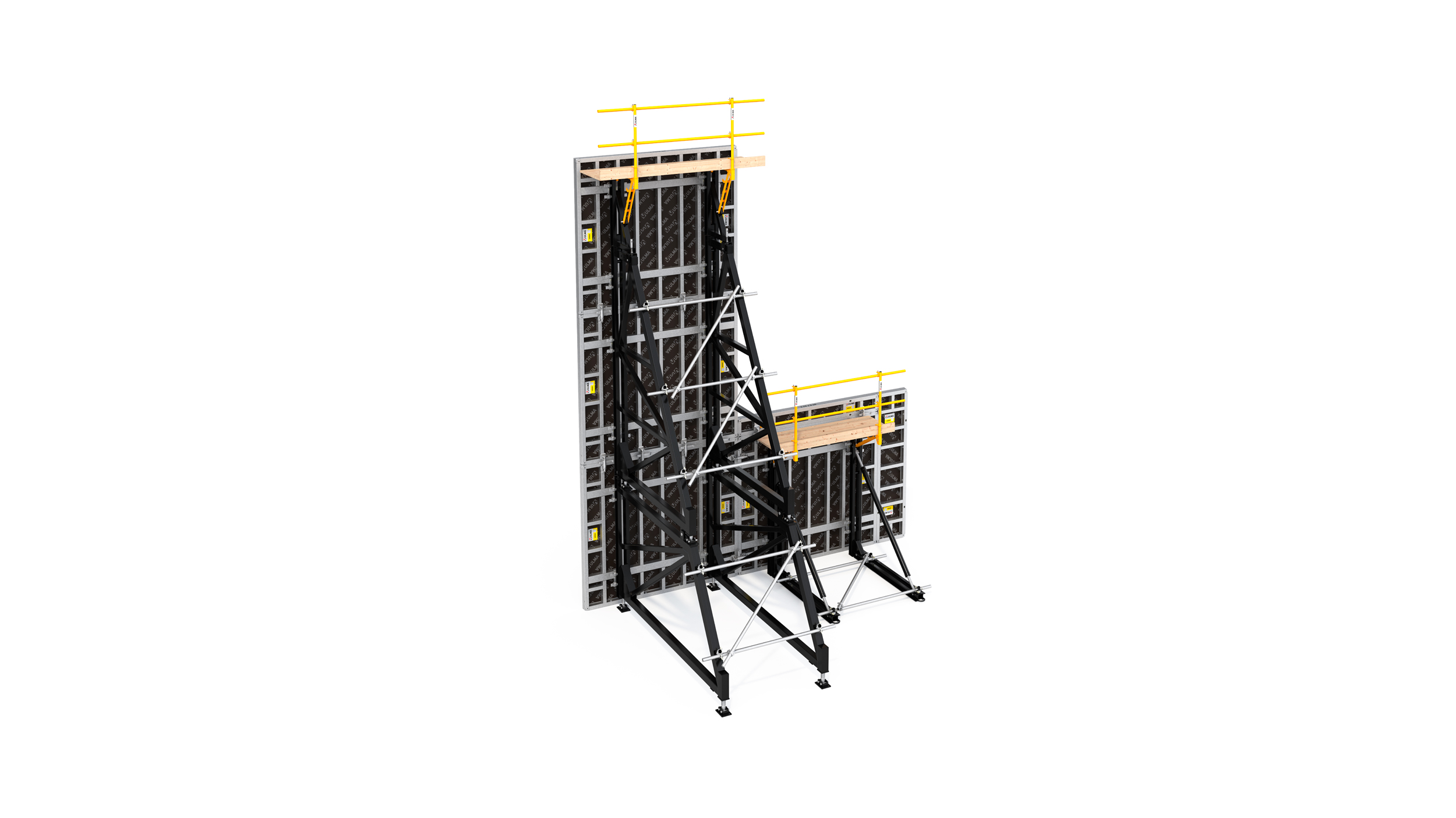 Cimbras para la construcción de muros a una cara. Compatible con todos los paneles de muro ULMA.