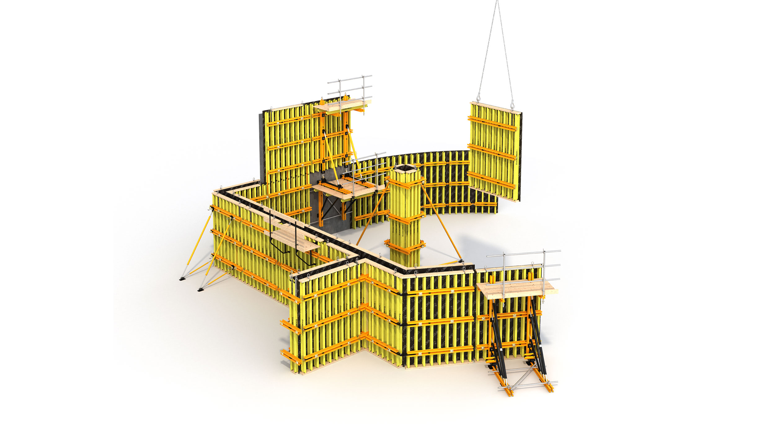 Sistema de cimbras de vigas flexible y versátil, para edificación y obra civil. Sistema eficiente con excelentes acabados de concreto.