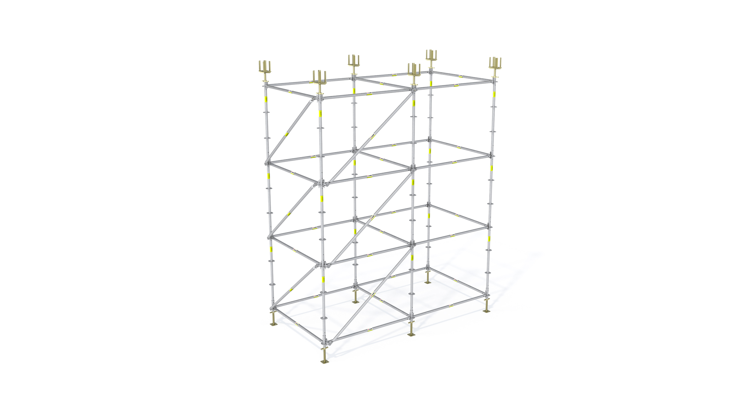 Cimbra de gran flexibilidad. Permite múltiples configuraciones de torres de cimbrado. Enfocado principalmente para edificación.