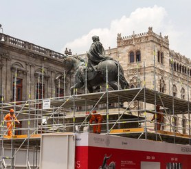 Rehabilitación de la escultura El Caballito, CDMX, México